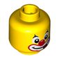 Minifig Head Clown, Red Nose, White Eyes, Red/White Mouth, Tongue