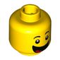 Minifig Head Birthday Cake Guy, Surprised Happy Open Mouth
