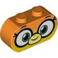 Brick Curved 3 x 1 Round Ends with Large Eyes, Mouth print (Dr Fox)