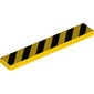 Tile 1 x 6 with Warning Stripes print
