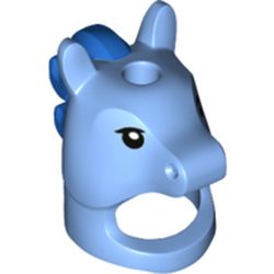Costume / Mask, Horse with Hole in Top and Mane Blue Print