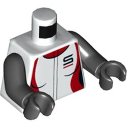 Torso Racing Jacket with 'S' Print, Black Arms and Hands