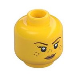 Minifig Head, Freckles, Peach Lips, Smirk / Left Eye Winking