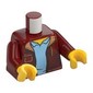 Torso Jacket with Zipper and Pocket, Medium Blue Shirt Print, Dark Red Arms, Yellow Hands