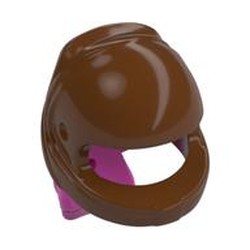 Hair and Helmet, Curly, Reddish Brown pattern
