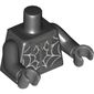 Torso Hoodie with White Spider Web Print, Black Arms, Dark Bluish Gray Hands