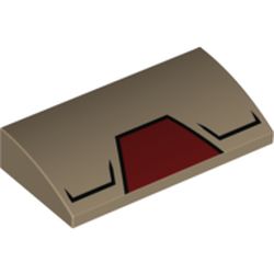 Slope Brick Curved 2 x 4 x 2/3 No Studs, with Bottom Tubes and Iron Man Mask print