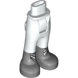 Minidoll Hips and Trousers with Back Pockets and Light Bluish Gray Boots, White Laces Print