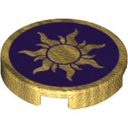 Tile Round 2 x 2 with Sun on Purple Field print