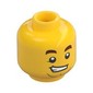 Minifig Head, Brown Eyebrows, Crooked Teeth Smile
