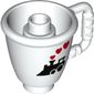 Duplo Cone / Ice Cup with Black Train and Red Heart Steam Clouds Print
