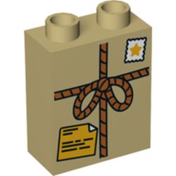 LEGO part 10038496 BRICK 1X2X2, NO. 137 in Brick Yellow/ Tan