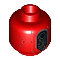 Minifig Head Kessel Operations Droid, Metal Plates and Conduits Print [Hollow Stud]