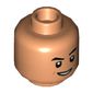 Minifig Head Dr Wu, Dark Orange Contours, Smile / Suspicious Frown Print
