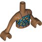 Minidoll Torso Girl with Short Shirt Blue Lines, Azure Patches