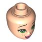 Minidoll Head with Green Eyes, Dark Pink Lips, Freckles Print