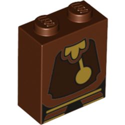 Brick 1 x 2 x 2 with Inside Stud Holder with Clock Pendulum print