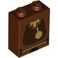 Brick 1 x 2 x 2 with Inside Stud Holder with Clock Pendulum print