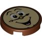Tile Round 2 x 2 with Clock Face print (Cogsworth)
