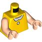 Torso with White Collar and Button Print, Light Nougat Arms and Hands