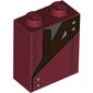 Brick 1 x 2 x 2 with Inside Stud Holder with Red Jacket, Buttons print