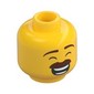 Minifig Head, Thick Reddish Brown Mustache, Big Smile, Open Mouth, Teeth