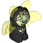 Creature, Shadow Bat Elves, Black Body, Trans-Neon Yellow Wings and Ears with Blue Nose and Tongue, White Eyes with Swirls, Lime Markings Print (Crase)
