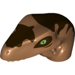 Animal Body Part, Dinosaur, Raptor Head with Tan Teeth and Dark Brown Markings Print