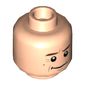 Minifig Head Alan Grant, Reddish Brown Eyebrows, Furrowed Brows, Crows Feet by Eyes Print