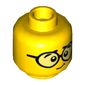 Minifig Head, Round Glasses / Sad Face Print