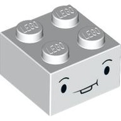 Brick 2 x 2 with Face, Black Eyes, Bucked Tooth print