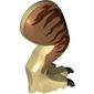 Animal Body Part, Dinosaur, Tyrannosaurus Rex Leg, Right, with Pin, Dark Tan Claws and Reddish Brown Stripes on Medium Nougat Print