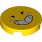 Tile Round 2 x 2 with Smiley Face, Tense Grin