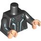 Torso Armor, Blue Lines, Dark Bluish Gray Plates Print, Black Arms with Light Blue Lines, Light Nougat Hands