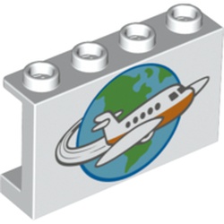 Panel 1 x 4 x 2 with Side Supports - Hollow Studs