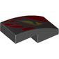 Slope Curved 2 x 1 No Studs [1/2 Bow] with Yellow Left Eye, Red Stripes print