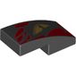 Slope Curved 2 x 1 No Studs [1/2 Bow] with Yellow Right Eye, Red Stripes print