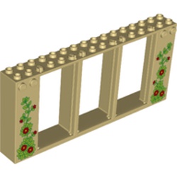 Frame 2 x 16 x 6 with Knobs with Plants/Veins print