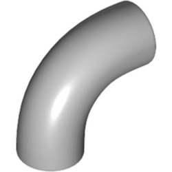 LEGO part 113048 DESIGN SHAPE W/ TUBE, CROSSHOLE, NO. 1 in Cool Silver Drum Lacquered / Metallic Silver