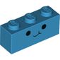 Brick 1 x 3 with Face, Smile, Black Eyes print