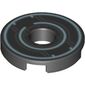 Tile Round 2 x 2 with Hole with Blue Circles, Dark Bluish Gray Circuity print
