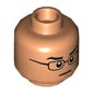 Minifig Head Franklin Webb, Glasses, Closed Lips, Scared / Determined Print