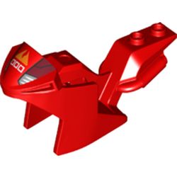 Fairing, Motorcycle, Racing (Sport) Bike with Fire Logo, Headlights, and Dark Red Panels Print
