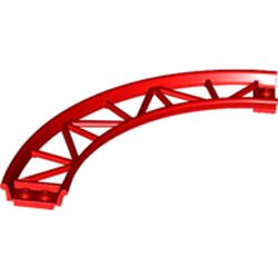 LEGO part 10025061 RAIL 13X13, 1/4 CIRCLE, W/ 3.2 SHAFT in Bright Red/ Red