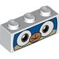 Brick 1 x 3 with Puppycorn, with Black Border print (Astro Puppycorn)