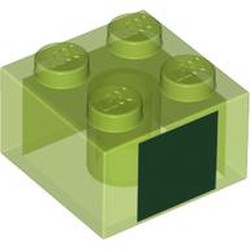 Brick 2 x 2 with Dark Green Square Print