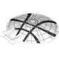 Dish 6 x 6 Inverted - No Studs with Handle with Rose Window and 4 Dark Bluish Gray Lines Print