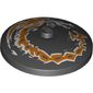 Dish 4 x 4 Inverted [Radar] with Two Orange Fighting Dragons print