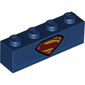 Brick 1 x 4 with Superman Chest Logo
