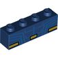 Brick 1 x 4 with Superman Abs, Belt print